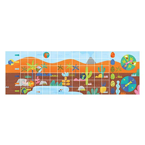 Mudpuppy Let’s Go, Dinos! Magnetic Board Game – Colorful Racing Game for Kids Ages 5-10, 2-6 Players – Compact and Magnetic Design, Ideal Travel Activity for Kids, Instructions Included