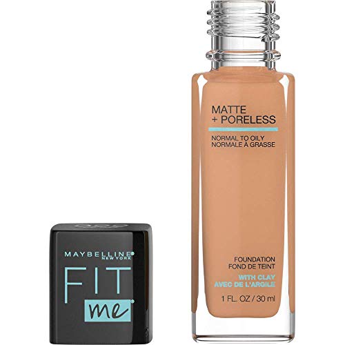 Maybelline Fit Me Matte + Poreless Liquid Foundation Makeup, Warm Honey, 1 fl. oz.