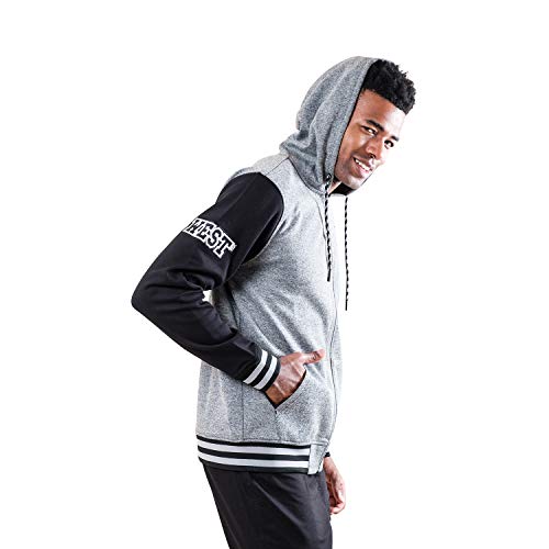 NBA San Antonio Spurs Mens Men's Full Zip Fleece Hoodie Letterman Varsity Jackett, Team Color, L