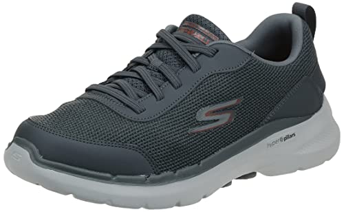 Skechers Men's Gowalk 6-Athletic Workout Walking Shoes with Air Cooled Foam Sneakers, Charcoal 2, 8.5