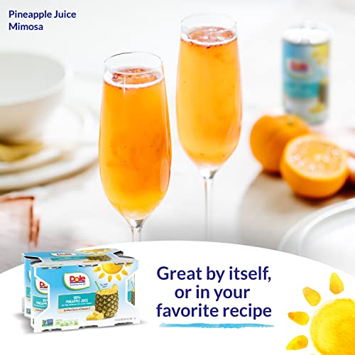 Dole Pineapple Juice, 100% Fruit Juice with Added Vitamin C, 6 Fl Oz (Pack of 6), 48 Total Cans