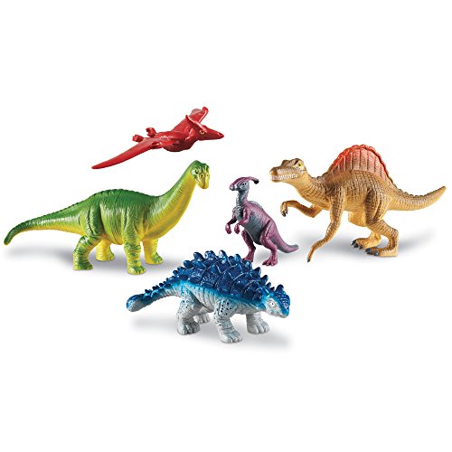 Learning Resources Jumbo Dinosaurs Expanded Set - 5 Pieces, Ages 3+ Dinosaurs for Toddlers, Dinosaurs Action Figure Toys, Kids' Play Dinosaur and Prehistoric Creature Figures
