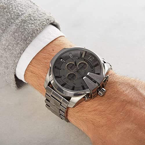 Diesel Men's 59mm Mega Chief Quartz Stainless Steel Chronograph Watch, Color: Gunmetal (Model: DZ4282)