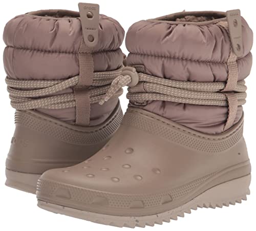 Crocs Women's Classic Neo Puff Luxe Winter Boots Snow, Mushroom, 8
