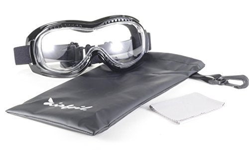 Pacific Coast Airfoil Padded 'Fit Over Glasses' Riding Goggles (Black Frame/Clear Lens)