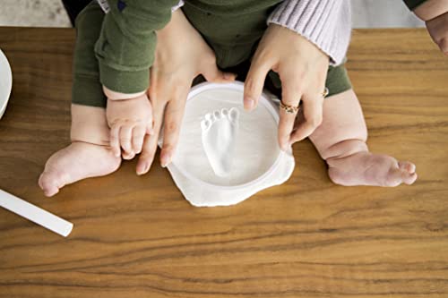 Tiny Ideas Baby Handprint or Footprint DIY Keepsake Ornament Kit, Nursery Décor, Creative Baby Gift, Addition to Baby Registry, White
