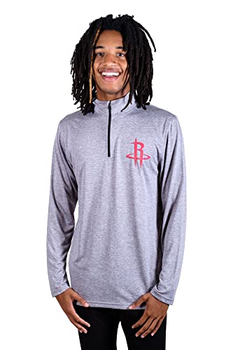 Ultra Game NBA Men's Quarter Zip Long Sleeve Pullover T-Shirt