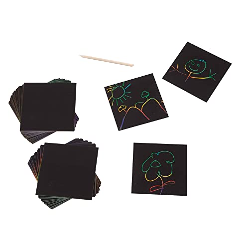 Melissa and Doug Scratch Art Rainbow Mini Notes (125) With Wooden Stylus - Color Scratch Art Mini Notes, Party Favors, Stocking Stuffers, Arts And Crafts For Kids