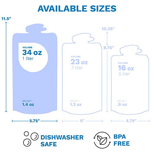 Vapur Eclipse Flexible Water Bottle - with Carabiner, .70 Liter (23 oz) - Night Blue