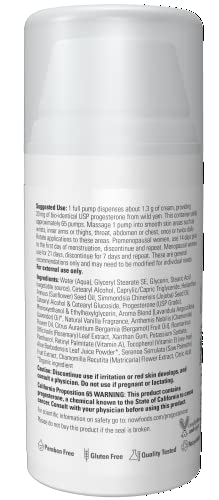 NOW Solutions, Natural Progesterone, Balancing Skin Cream with Lavender, 20 mg of Natural Progesterone Per Pump, 3-Ounce