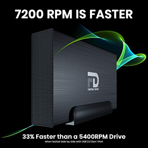 FD 2TB 7200RPM External Hard Drive - USB 3.2 Gen 1 - 5Gbps and eSATA - GForce 3 Aluminum - Black - Compatible with Mac/Windows/PS4/Xbox (GFP2000EU3) by Fantom Drives