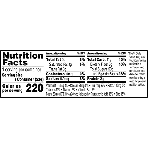 Krave Cold Breakfast Cereal Cups, 7 Vitamins and Minerals, Kids Snacks, Chocolate (12 Cups)