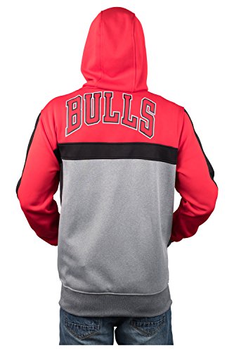 Ultra Game NBA Chicago Bulls Mens Soft Fleece Full Zip Jacket Hoodie, Team Color, Small