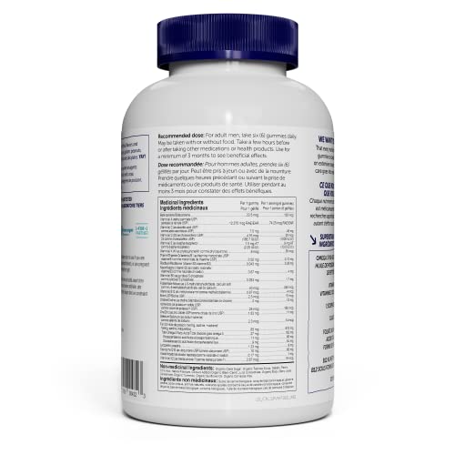 SmartyPants Men's Formula, Daily Multivitamin for Men: Vitamins C, D3, Zinc, Omega 3, CoQ10, and B12 for Immune Support, Energy, Prostate and Heart Health, Fruit Flavor, 180 Gummies (30 Day Supply)