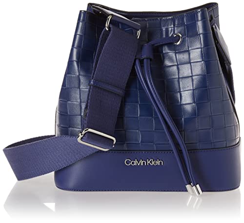 Calvin Klein Gabrianna Novelty Bucket Shoulder Bag, Medieval Blue Woven