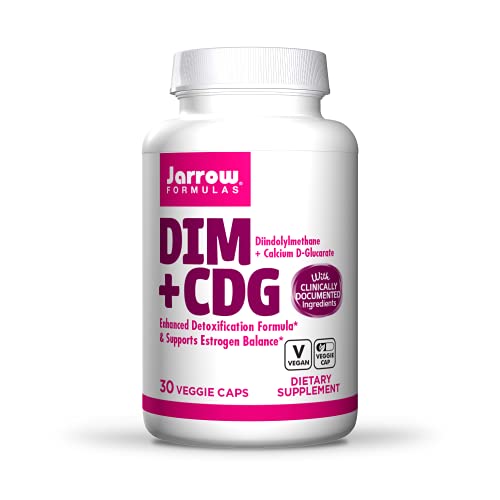 Jarrow Formulas DIM + CDG, Supports Hormonal Regulation + Estrogen and Testosterone Balance in Men and Women, White, 30 Count