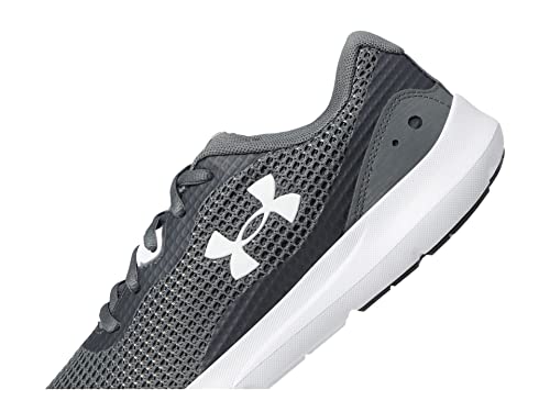 Under Armour Women's Surge 3 Sneaker, (106) Pitch Gray/White/White, 6