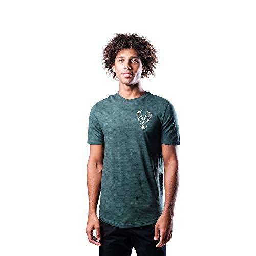 Ultra Game NBA Milwaukee Bucks Mens Space Dye Tee Shirt, Team Color, Small