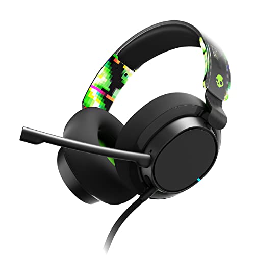 Skullcandy SLYR Pro Wired Over-Ear Gaming Headset/Soft Earpads/Clear Voice Smart Mic/Works with Playstation, PS5, Xbox, Xbox Series X, Nintendo Switch, Mobile, VR, and PC/Kids or Adult - Green