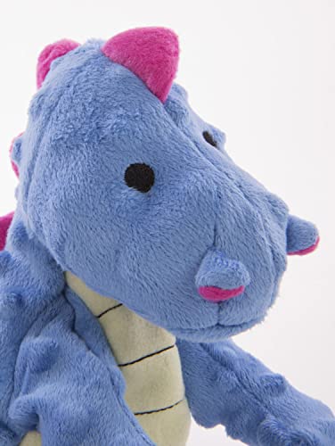 goDog Dragons Squeaker Plush Pet Toy for Dogs and Puppies, Soft and Durable, Tough and Chew Resistant, Reinforced Seams - Periwinkle, Large
