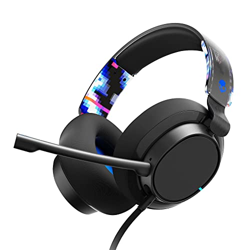 Skullcandy SLYR Pro Wired Over-Ear Gaming Headset/Soft Earpads/Clear Voice Smart Mic/Works with Playstation, PS5, Xbox, Xbox Series X, Nintendo Switch, Mobile, VR, and PC/Kids or Adult - Blue