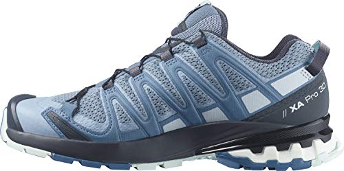 Salomon XA PRO 3D v8 Trail Running Shoes for Women, Ashley Blue/Ebony/Opal Blue, 8