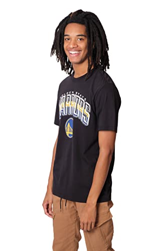 Ultra Game -NBA Golden State Warriors Mens Arched Plexi Short Sleeve Tee Shirt, Black, X-Large