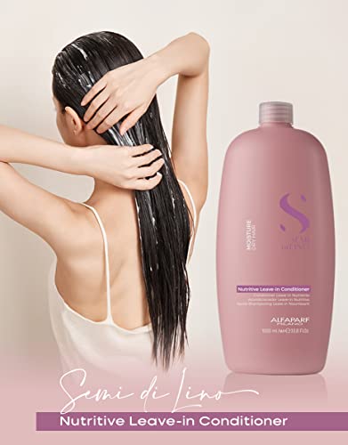 Alfaparf Milano Semi Di Lino Moisture Nutritive Leave-in Sulfate Free Conditioner for Dry Hair - Professional Salon Quality - SLS, Paraben and Paraffin Free - Safe on Color Treated Hair, 33.8 Fl Oz