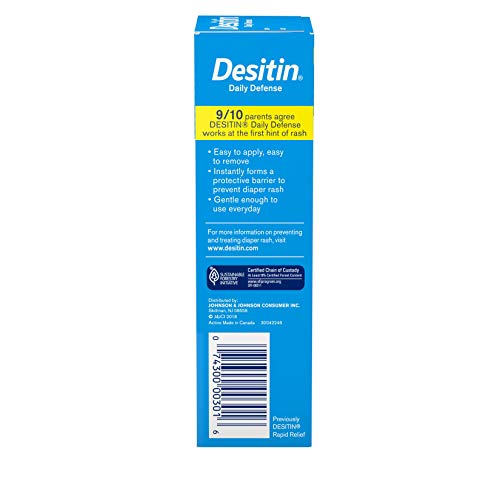 Desitin Daily Defense Baby Diaper Rash Cream with 13% Zinc Oxide Barrier Cream to Treat, Relieve and Prevent Diaper Rash, Hypoallergenic, Dye-, Phthalate- and Paraben-Free, 4 oz (Pack of 6)