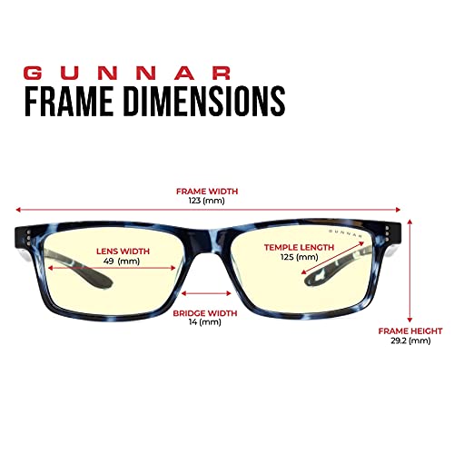 GUNNAR - Premium Gaming and Computer Glasses for Kids (age 8-12) - Blocks 65% Blue Light - Cruz, Navy Tortoise, Amber Tint