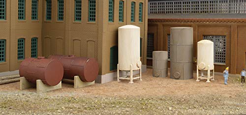 Walthers Cornerstone N Scale Modulars Storage Tanks pkg(6)