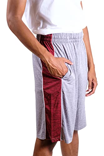 Ultra Game NBA Chicago Bulls Men's Mesh Athletic Active Basketball Shorts, Heather Gray, Medium