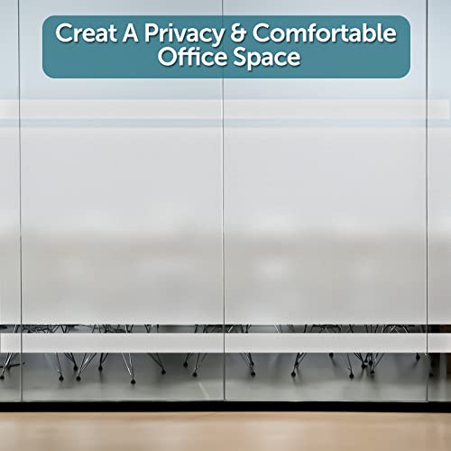 HIDBEA Frosted Window Privacy Film - Non Adhesive Static Cling glass Stickers Sun UV Blocking Heat Control Door Covering Decals for Home Office, 17.5 x 78.7 Inch