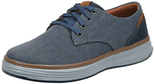 Skechers Men's Moreno Canvas Oxford Shoe, Blue (NVY 417), 10.5 Medium US