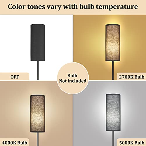 PARTPHONER Floor Lamp for Living Room, Modern Standing Lamps with Lampshade, Minimalist Tall Lamp with Foot Switch for Living Room, Bedroom, Kids Room, Office(Bulb Not Included)