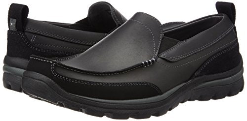 Skechers USA Men's Relaxed Fit Memory Foam Superior Gains Slip-On,8.5 M US,Black