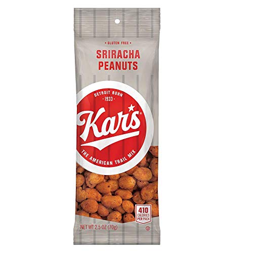 Kar’s Nuts Spicy Hot Sriracha Peanuts, 2.5 oz Individual Packs – Bulk Pack of 36, Gluten-Free Snacks