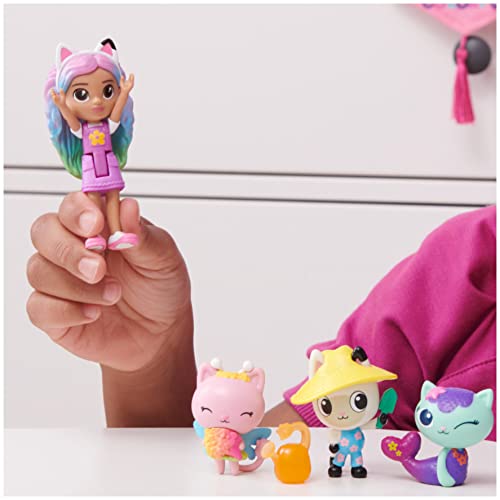 Gabby's Dollhouse, Gabby and Friends Figure Set with Rainbow Gabby Doll, 3 Toy Figures and Surprise Accessory Kids Toys for Ages 3 and up