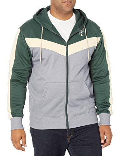 Ultra Game NBA Milwaukee Bucks Mens Soft Fleece Full Zip Jacket Hoodie, Team Color, Large