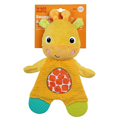Bright Starts Snuggle Teethe Plush Teething Baby Toy - Giraffe, Crinkle Fabric, Ages 0 Months