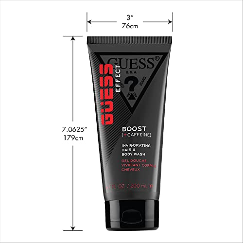 GUESS Effect Grooming BOOST 2-in-1 Hair and Body Wash with Caffeine for Men, 6.7 Fl Oz