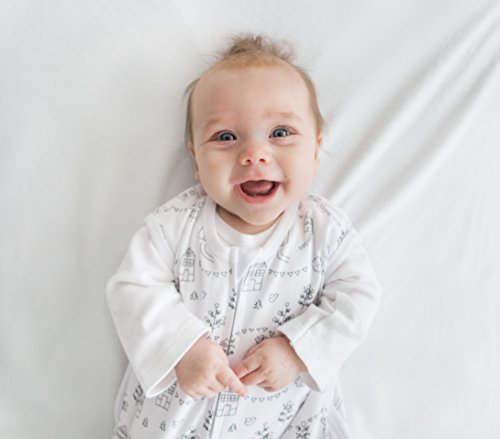 Amazing Baby Cotton Sleeping Sack, Wearable Blanket with 2-way Zipper, Black Little Village, Medium (6-12 mo)