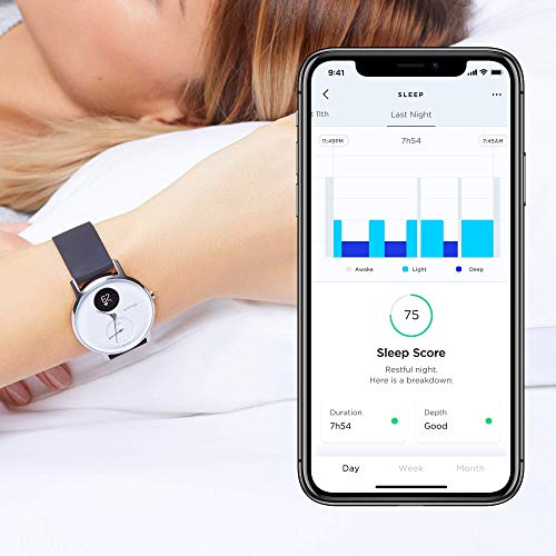 Withings Steel HR - Hybrid Smartwatch - Activity Tracker with Connected GPS, Heart Rate Monitor, Sleep Monitor, Smart Notifications, Water Resistant up to 25-day battery life