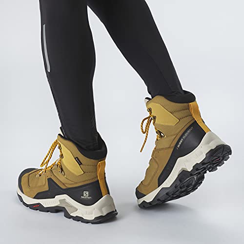 Salomon Quest Element Gore-TEX Hiking Boots for Men, Cumin/Bleached Sand/Saffron, 9.5