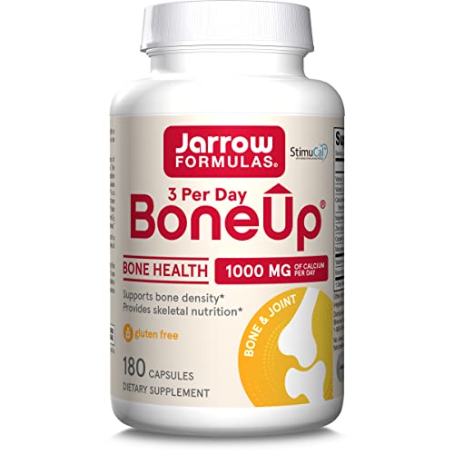Jarrow Formulas BoneUp Three Per Day - 180 Capsules - Micronutrient Formula for Bone Health - Includes Natural Sources of Vitamin D3, Vitamin K2 (as MK-7) and Calcium - 60 Servings (Packaging May Vary)