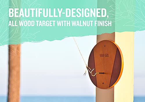 Viva Sol Premium Bamboo Walnut Finish Hook and Ring Target Game for Use Indoors and Outdoors