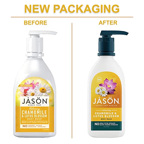 JASON Natural Body Wash and Shower Gel, Relaxing Chamomile and Lotus Blossom, 30 Oz