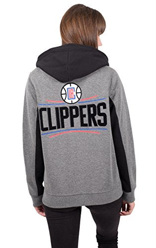 NBA Los Angeles Clippers Women's Full Zip Hoodie Sweatshirt Jacket Dime, Small, Black