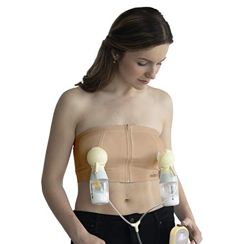 Medela Easy Expression Hands Free Pumping Bra, Nude, Small, Comfortable and Adaptable with No-Slip Support for Multitasking