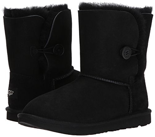 UGG unisex child Bailey Button Ii Boot, Black, 3 Little Kid US